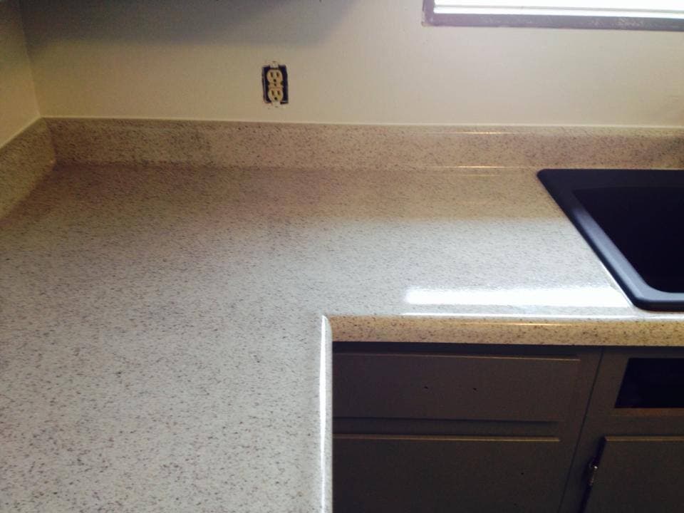 Faux granite countertop refinishing by Heritage Coatings in Montana