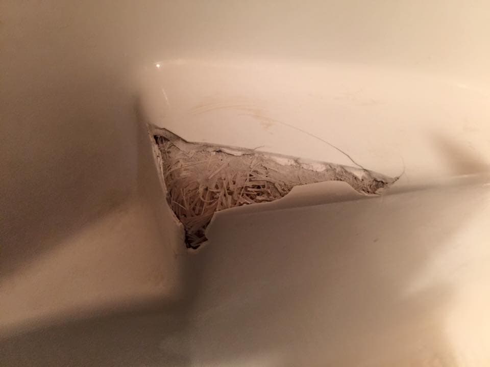Fiberglass Surface Repair — before