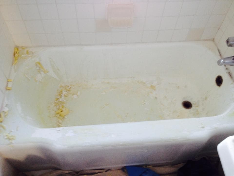 Bathtub transformation with gold hardware