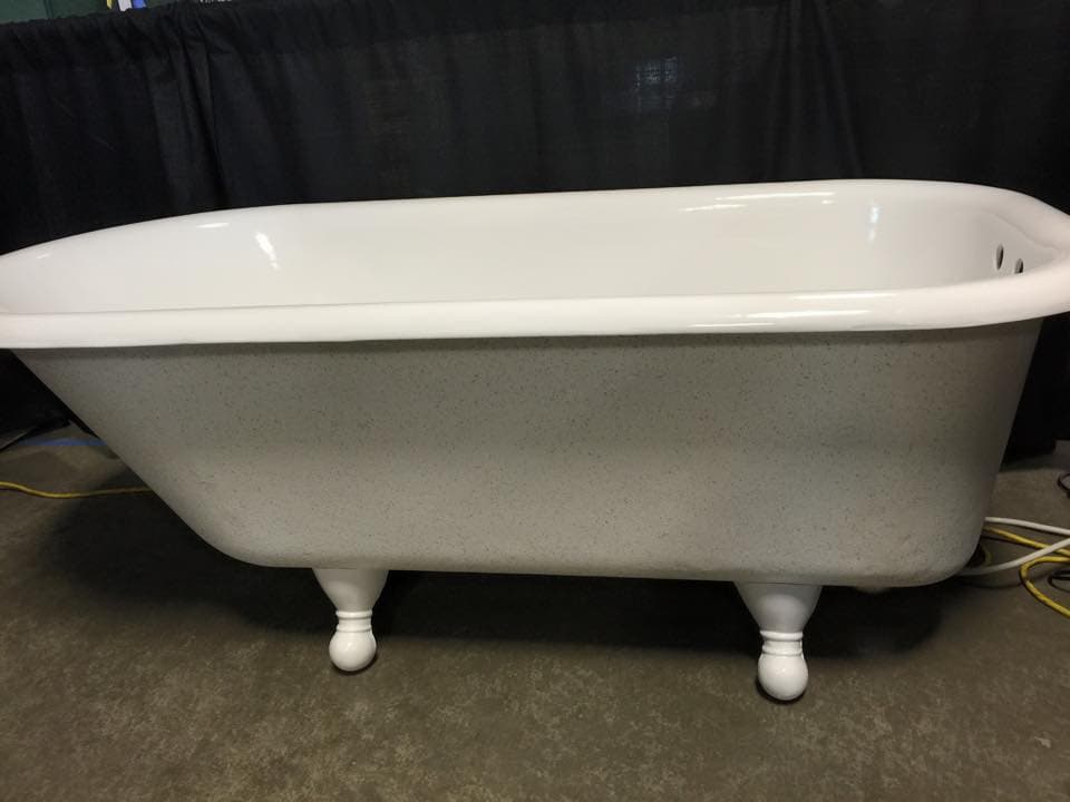 Destroyed clawfoot tub restored to all white
