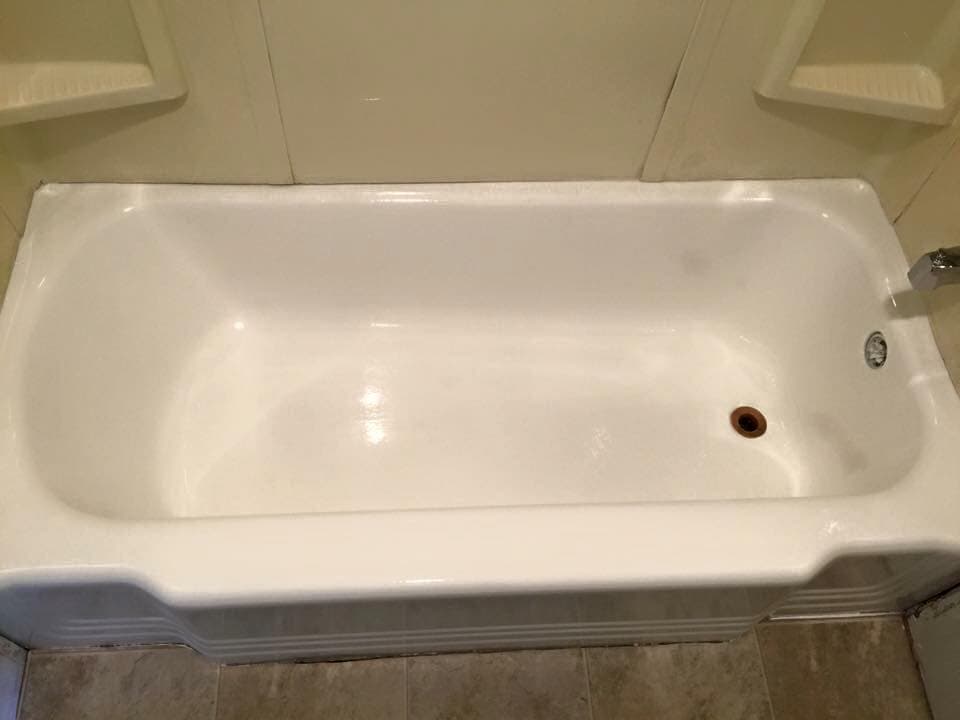 Destroyed porcelain tub fully restored by Heritage Coatings