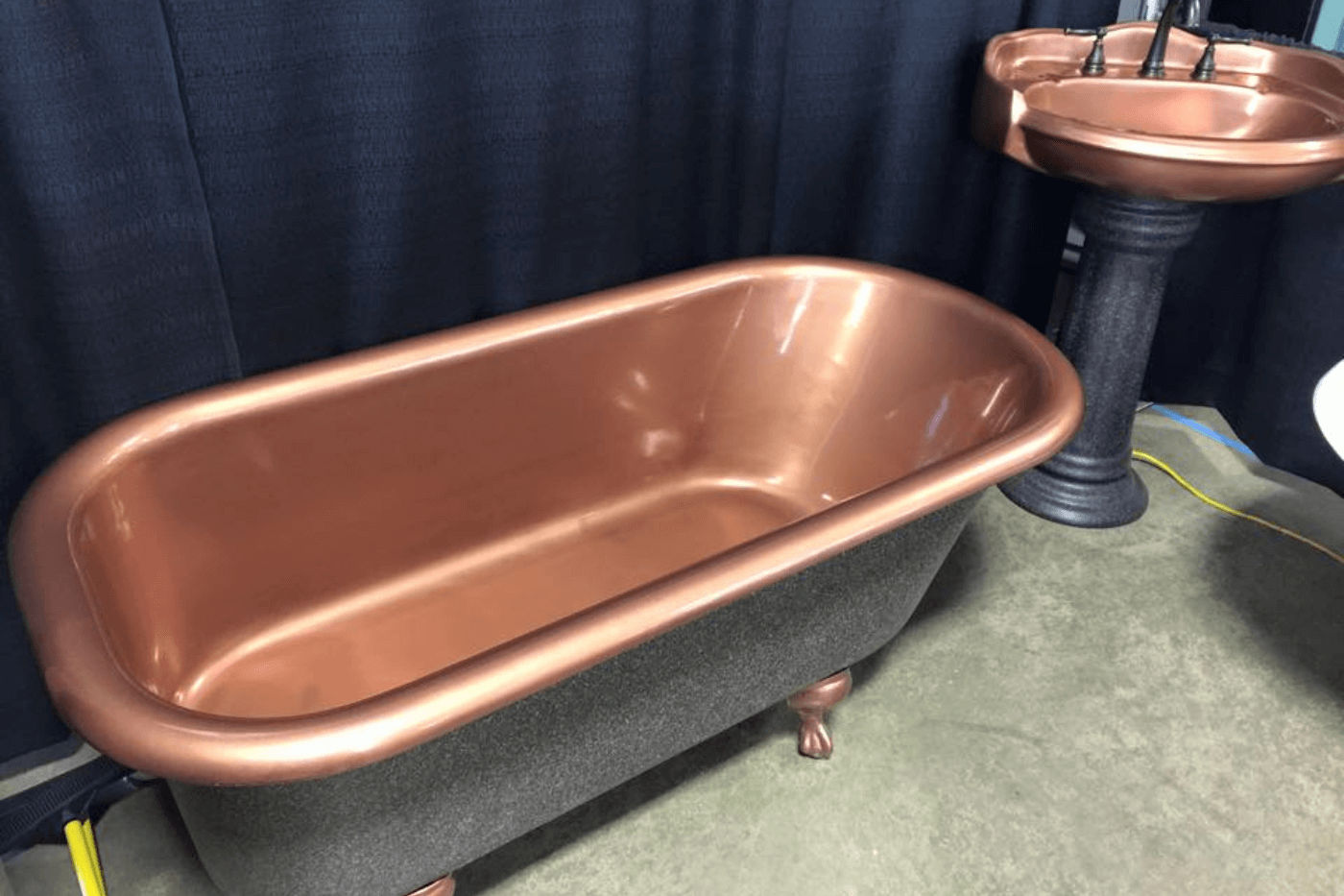 Copper and granite clawfoot tub and sink refinishing in Bozeman, Montana