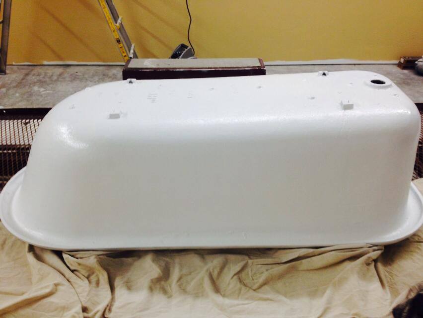 Full white clawfoot tub restoration by Heritage Coatings in Missoula, Montana